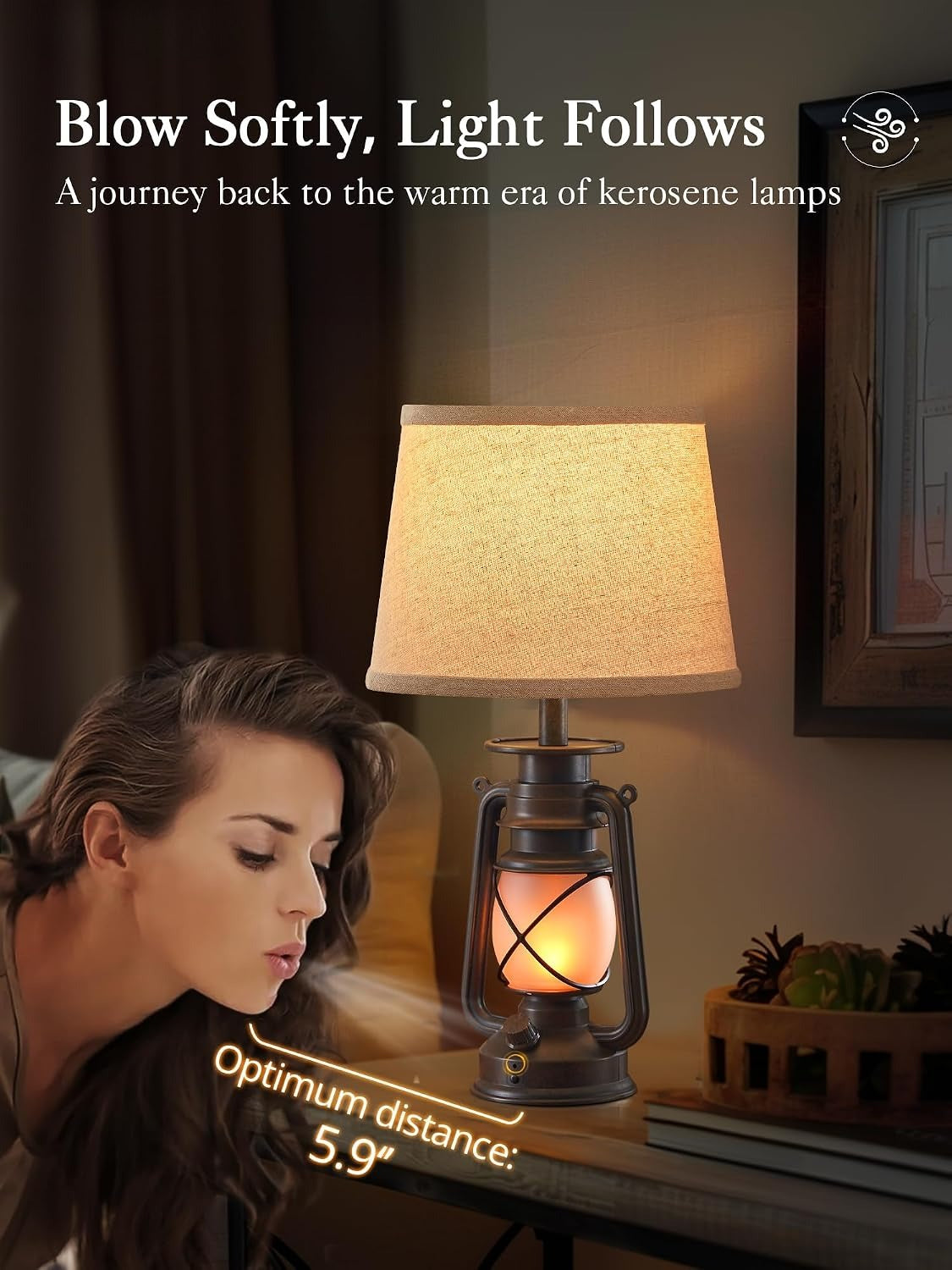 Flame Farmhouse LED Table Lamps
