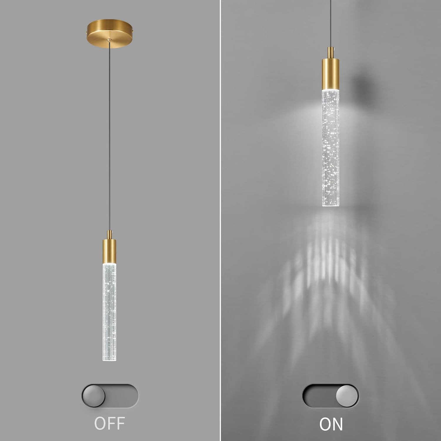Dimmable Gold Crystal Pendant Lights