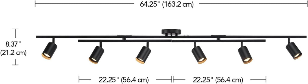 Dimmable 6-Light Track Lighting Fixture