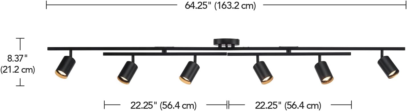 Dimmable 6-Light Track Lighting Fixture