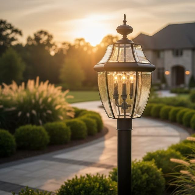 Black Lancaster Outdoor Post Lantern