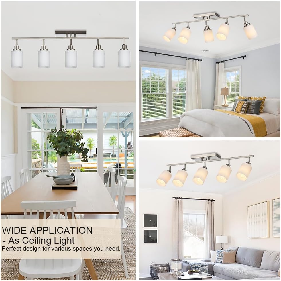 5-Light Glass Track Lighting Kit