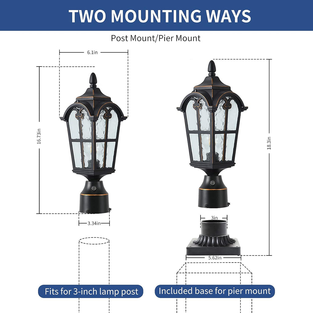 Dusk Dawn Waterproof Post Lantern