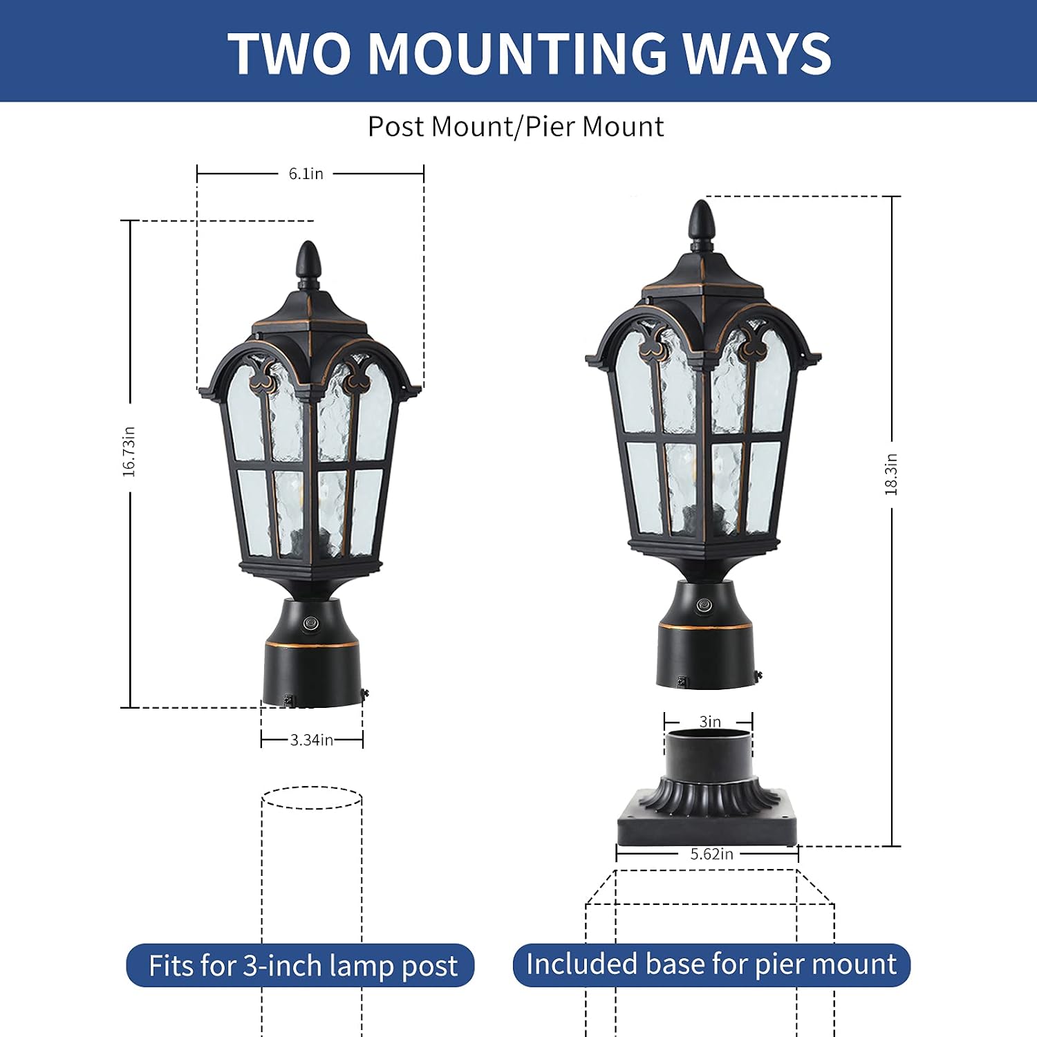 Dusk Dawn Waterproof Post Lantern