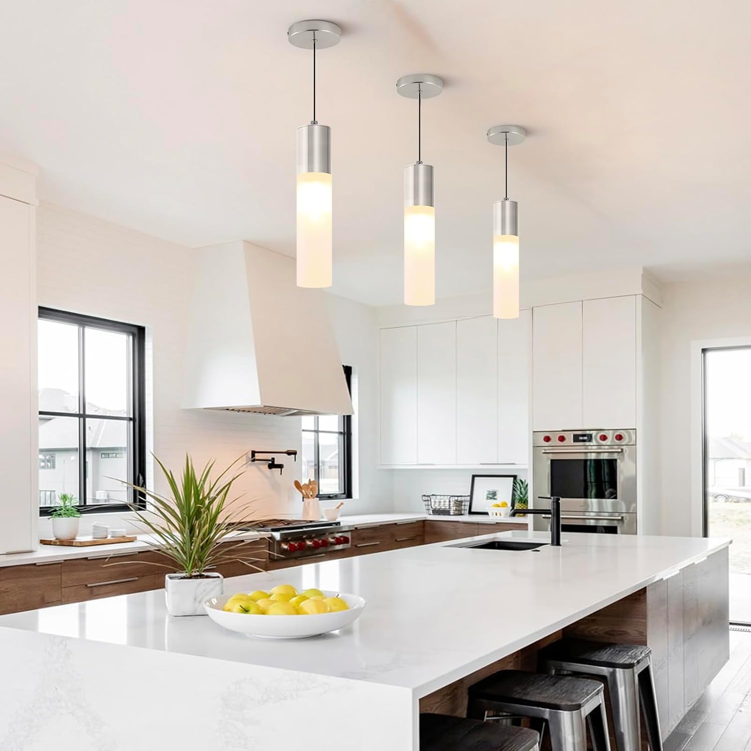 Nickel Dimmable LED Pendant Lights
