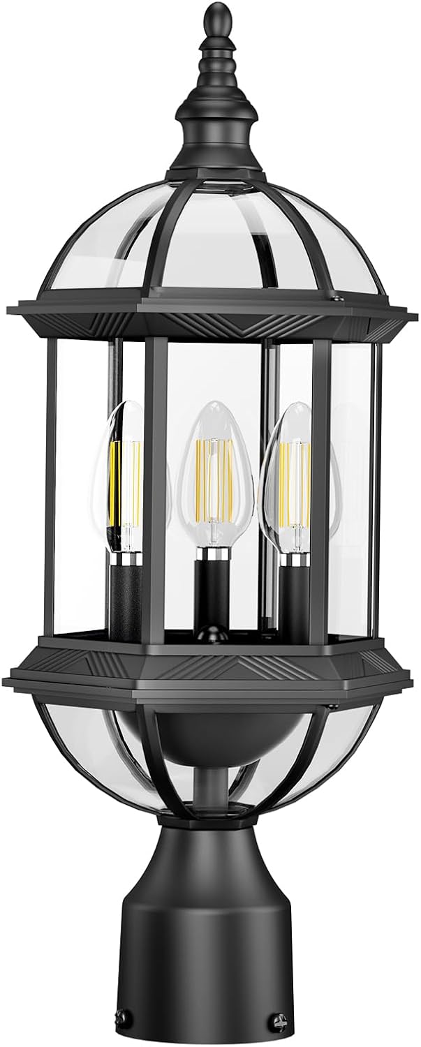 Waterproof 3-Light Post Lantern