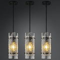 Black Crystal Glass Pendant Lights