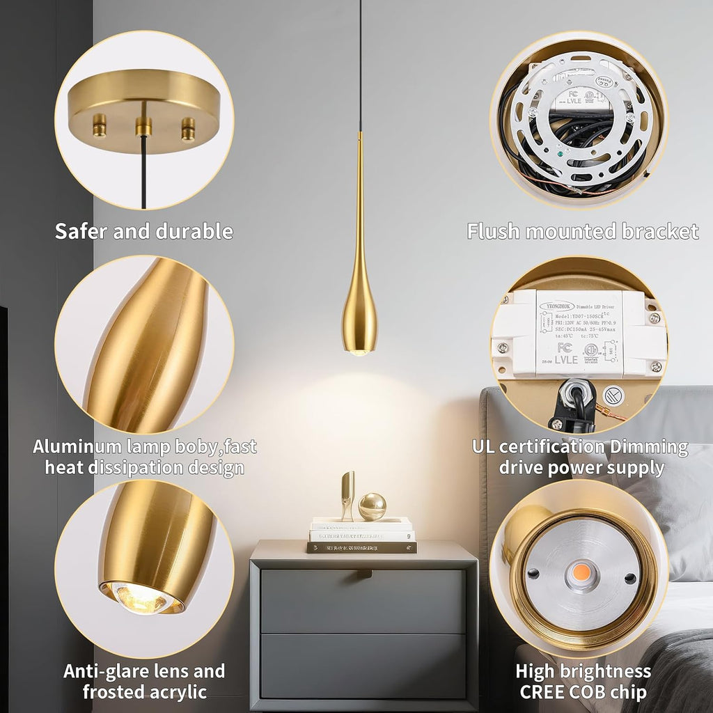 Gold Modern LED Pendant Lights