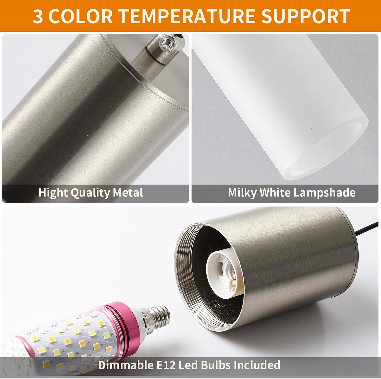 Nickel Dimmable LED Pendant Lights