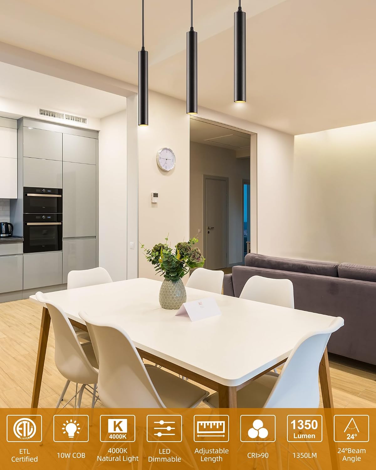Dimmable Black LED Pendant Lights