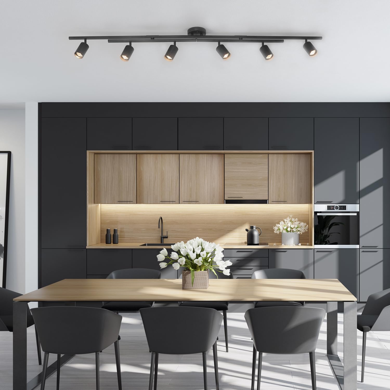 Dimmable 6-Light Track Lighting Fixture