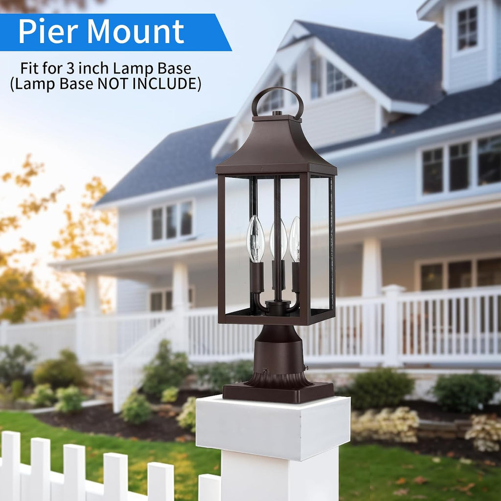 Waterproof 3-Light Post Lantern