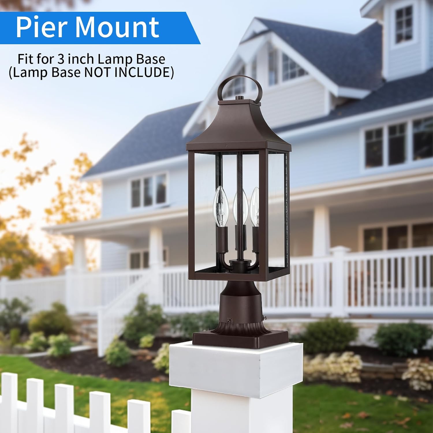 Waterproof 3-Light Post Lantern