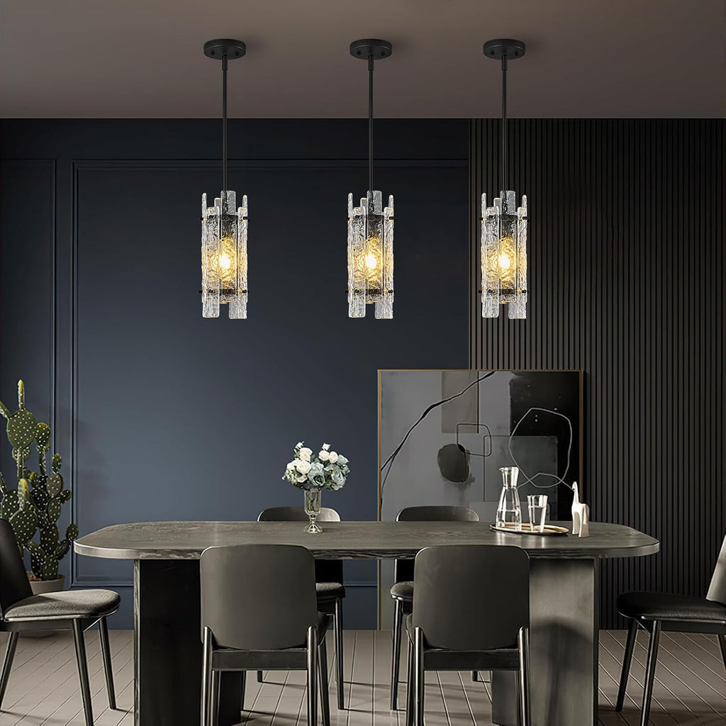 Black Crystal Glass Pendant Lights