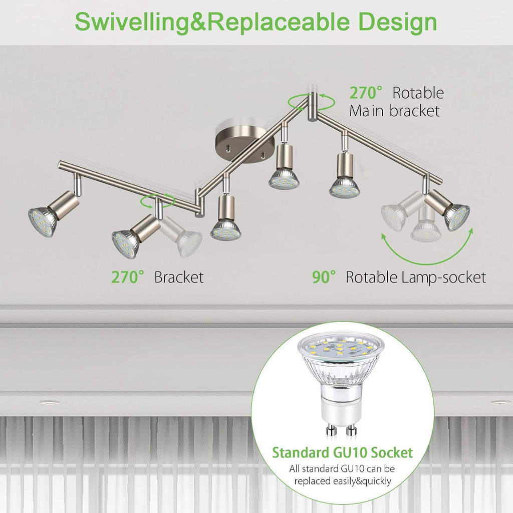 Rotatable 6-Light LED Track Kit