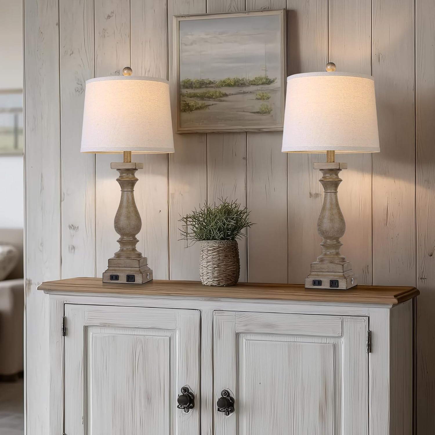 Touch USB Farmhouse Table Lamps