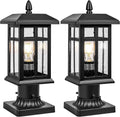Black Glass Outdoor Post Lantern