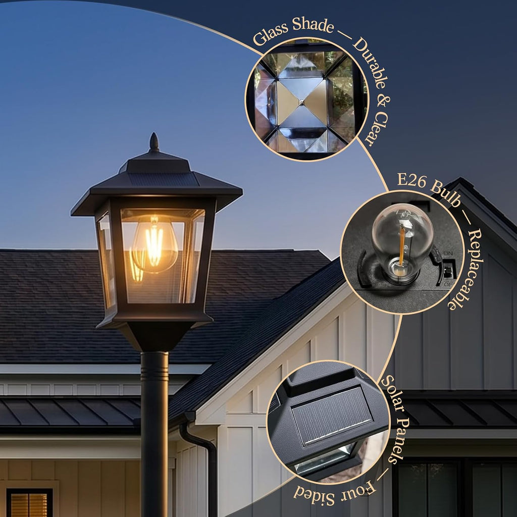 Dusk Dawn Solar Post Lamp Lights