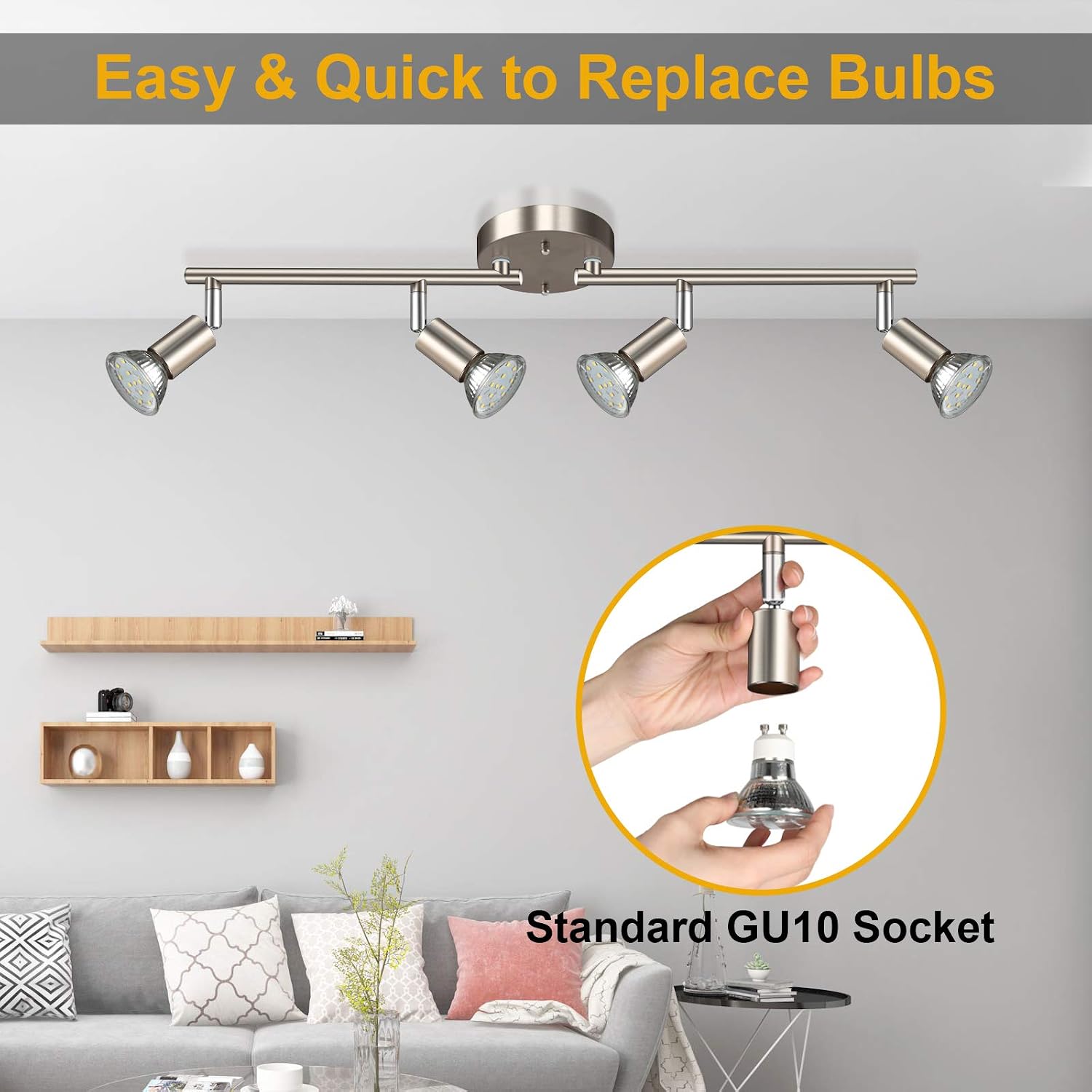 Rotatable 4-Head LED Track Kit