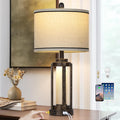 USB Farmhouse Vintage Table Lamp
