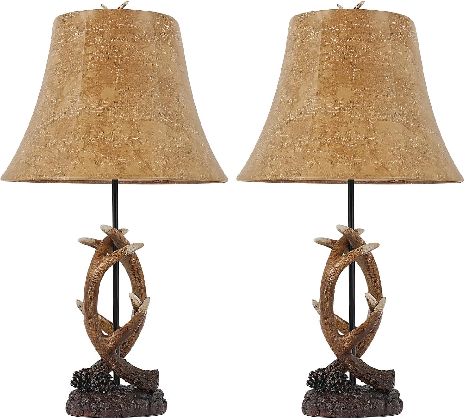 Rustic Antler Farmhouse Table Lamps