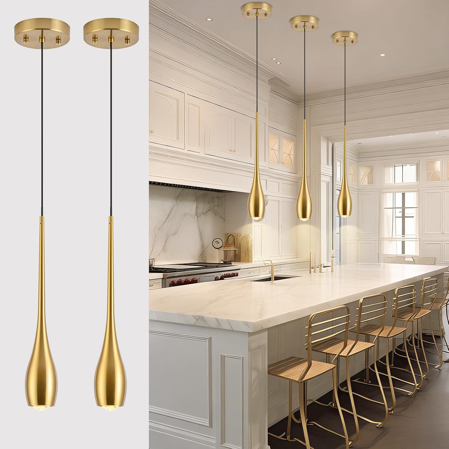 Gold Modern LED Pendant Lights