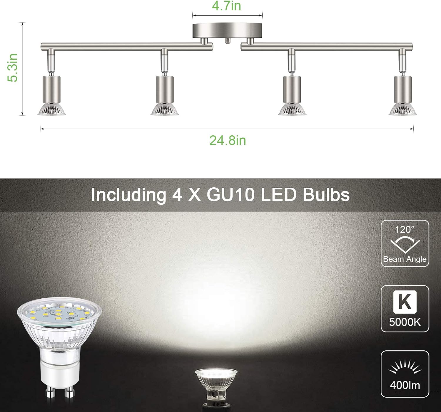 Rotatable LED Track Lighting Kit