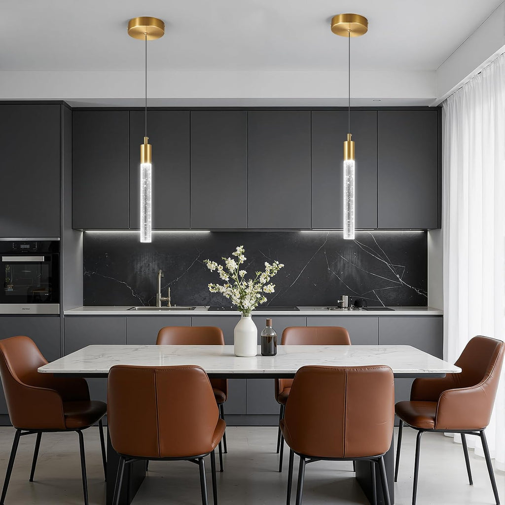 Dimmable Gold Crystal Pendant Lights
