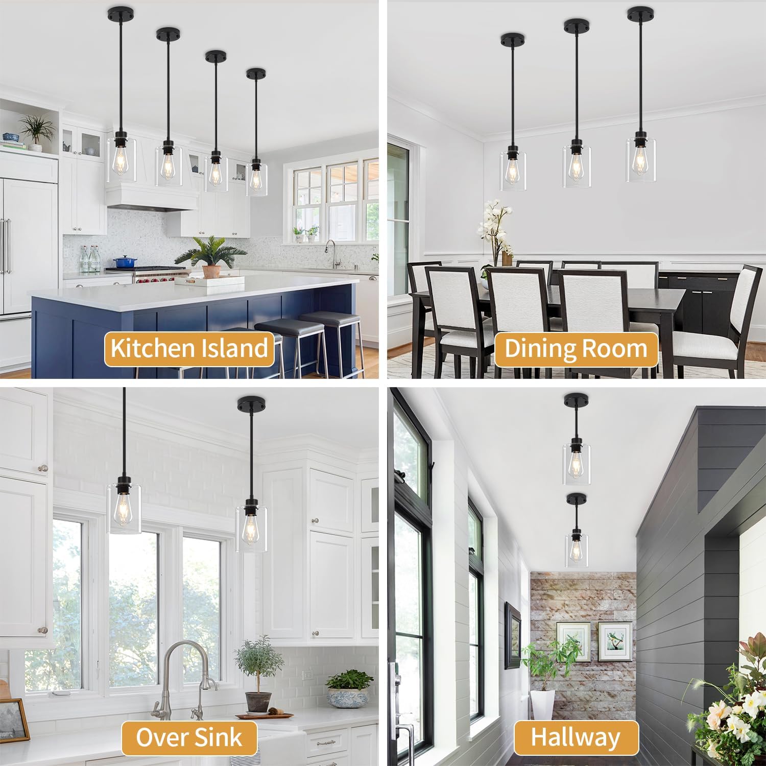 Glass Black Modern Pendant Lights