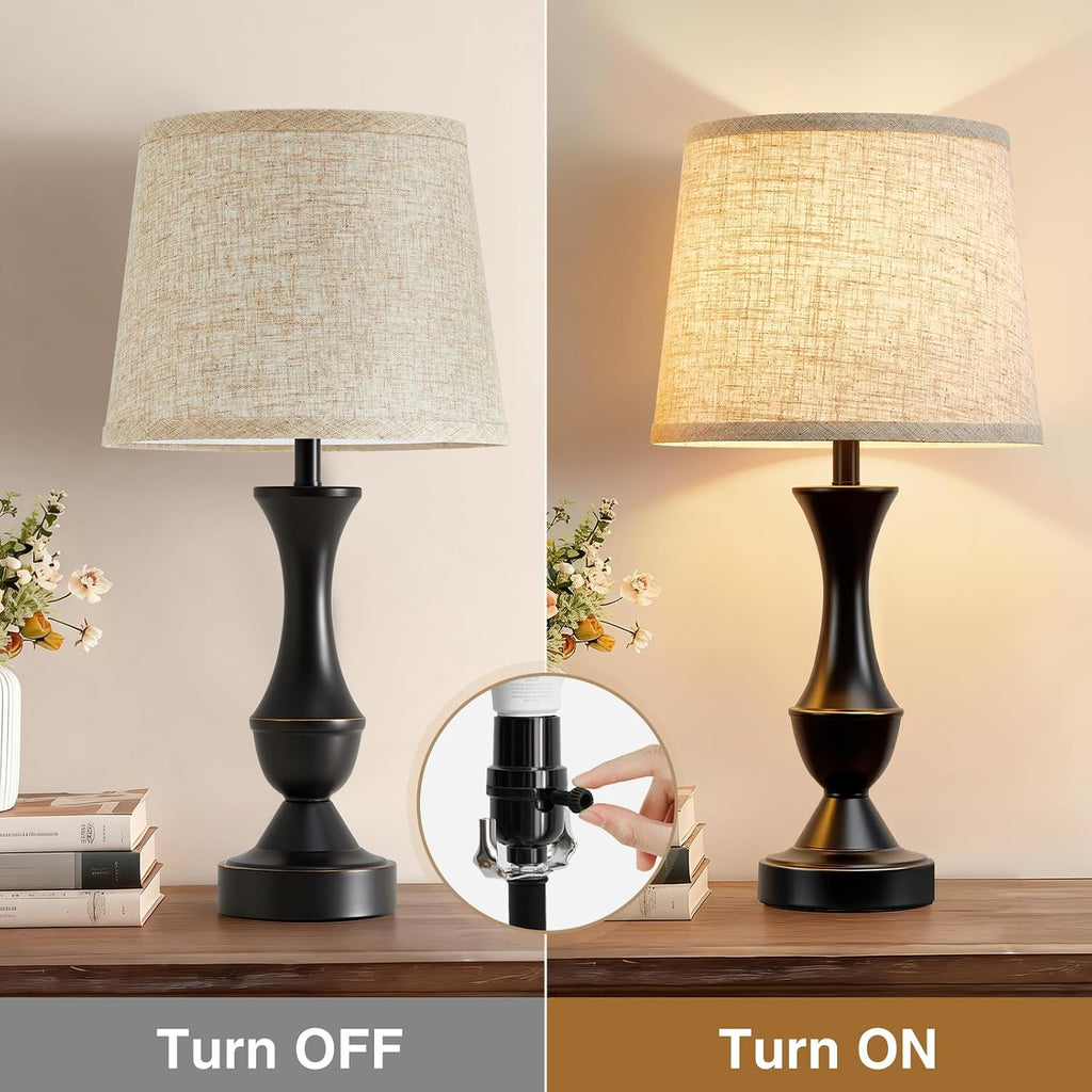 Vintage Farmhouse Table Lamp Set