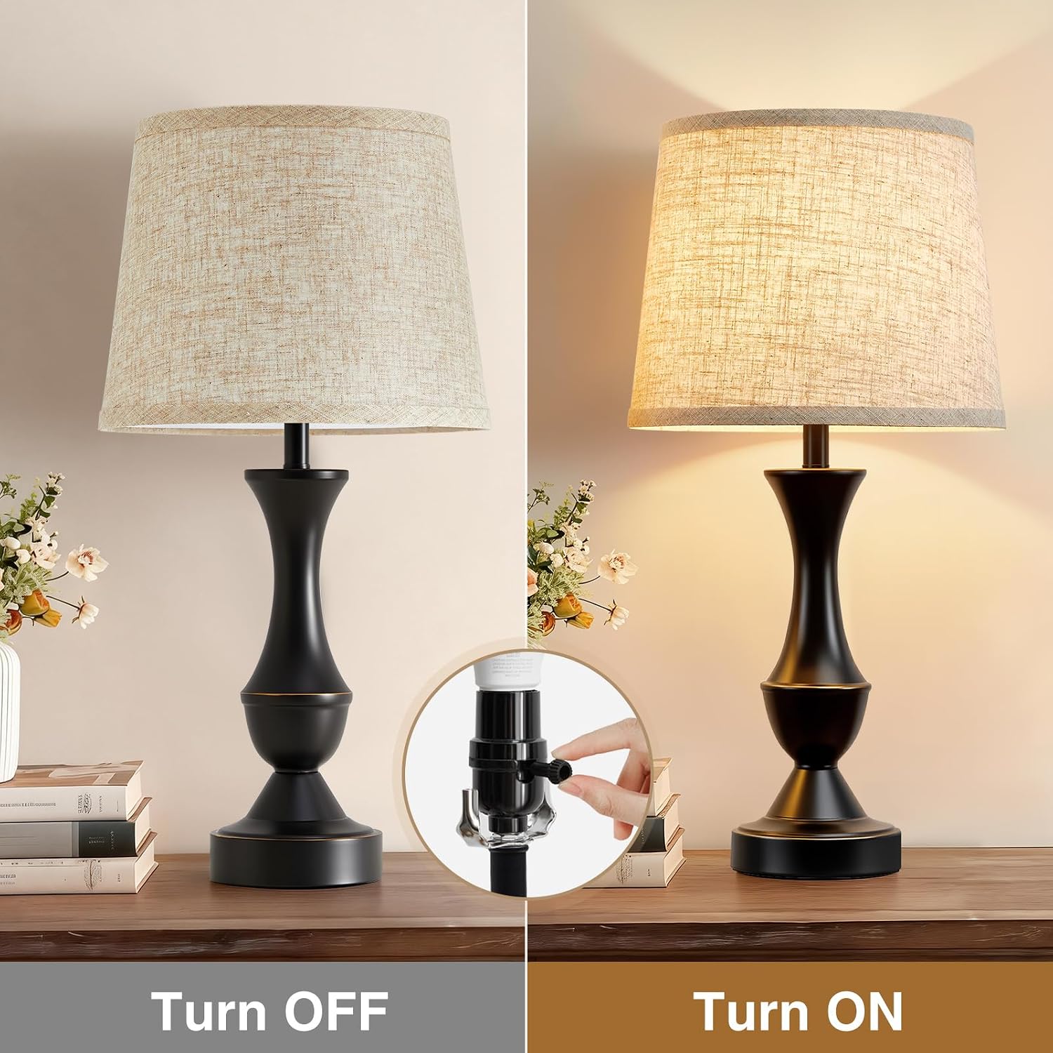 Vintage Farmhouse Table Lamp Set