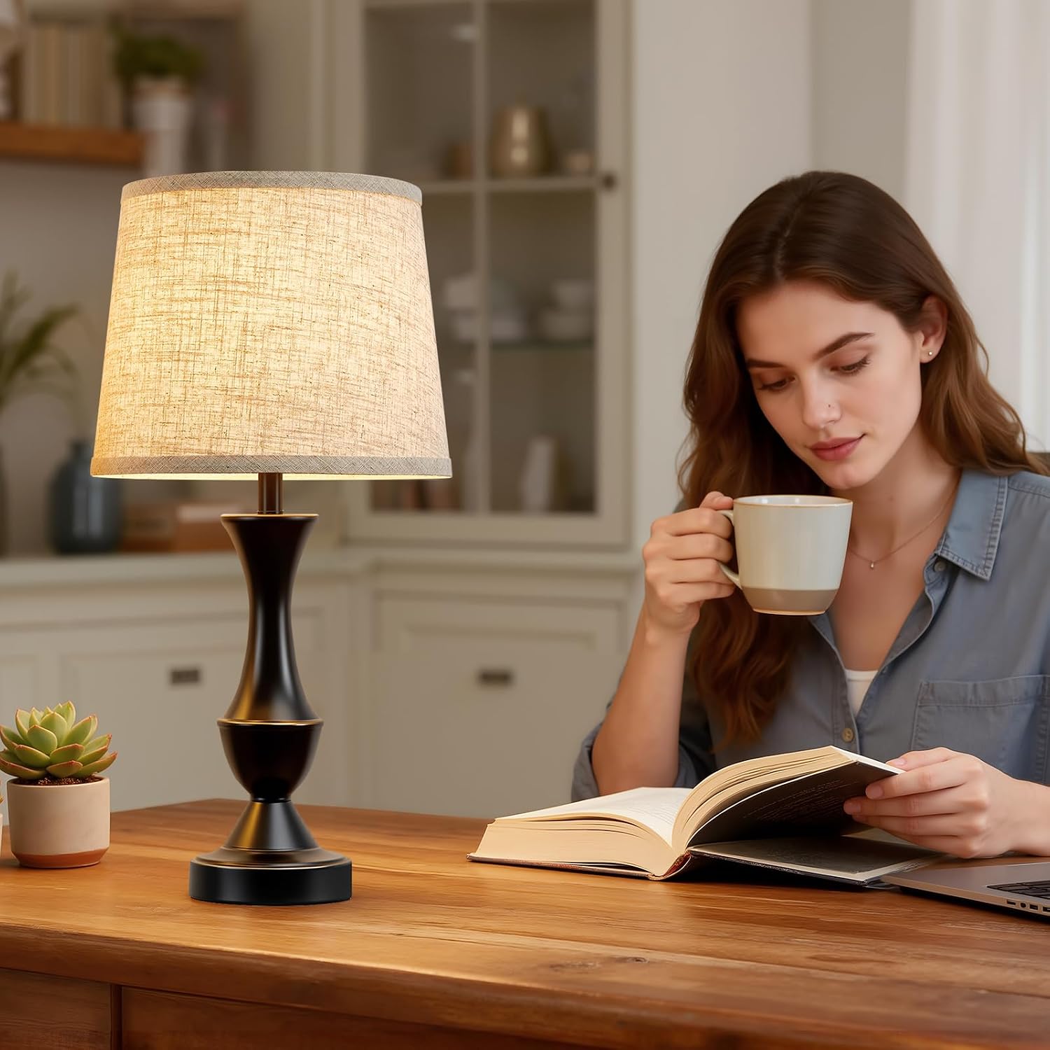 Vintage Farmhouse Table Lamp Set