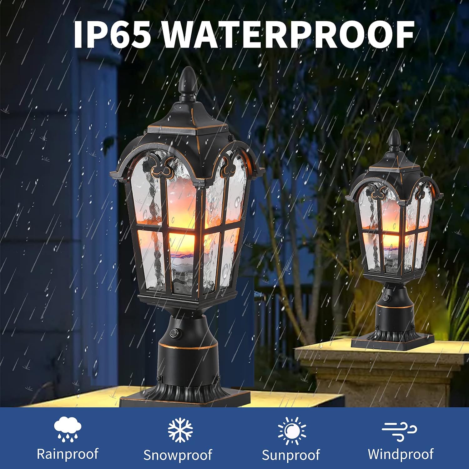 Dusk Dawn Waterproof Post Lantern