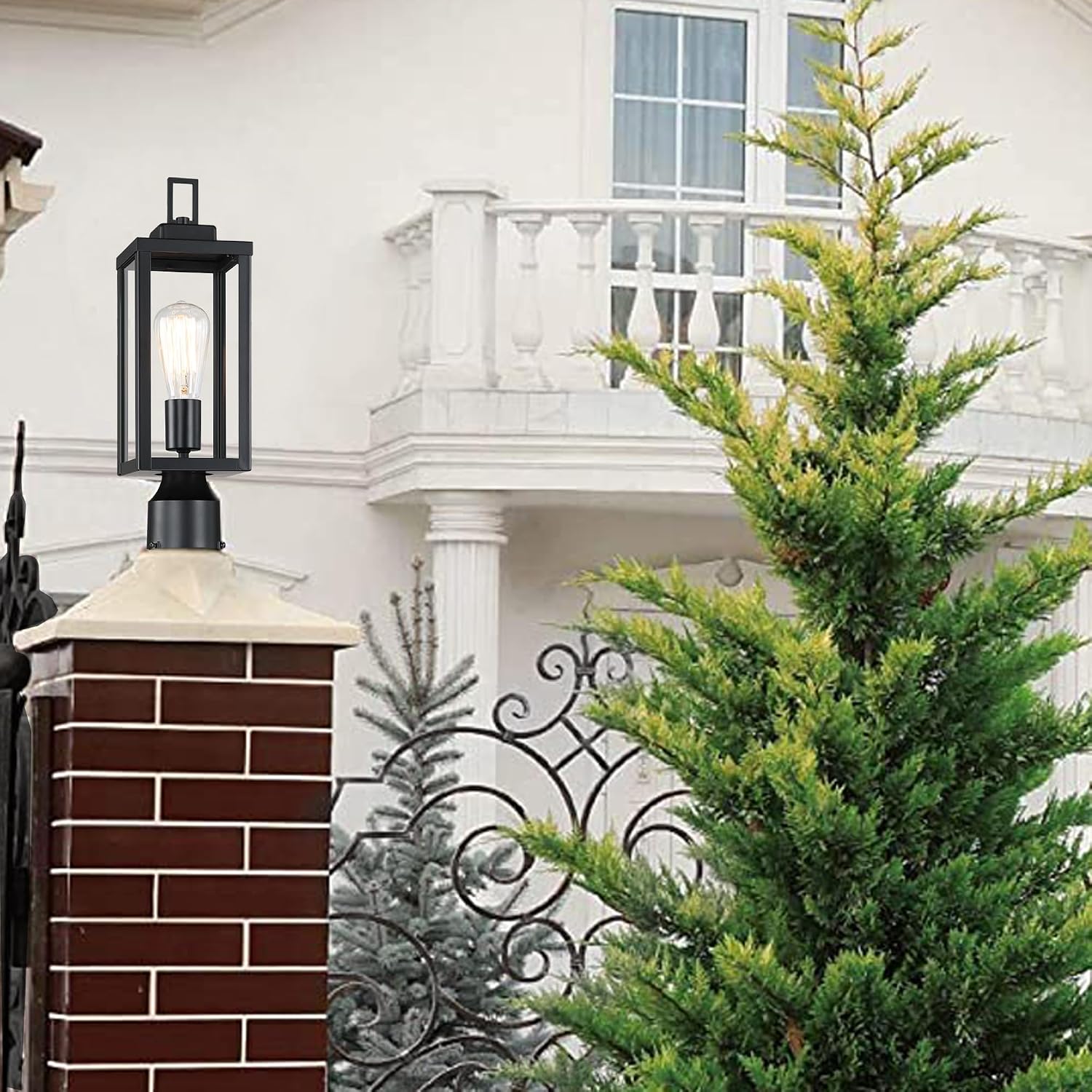 Metal Glass Outdoor Post Lantern
