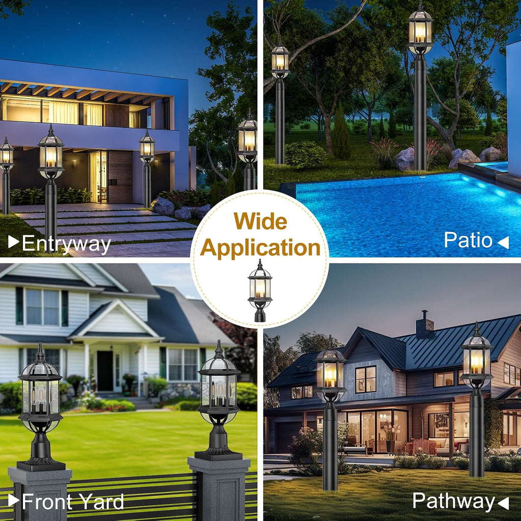 Waterproof 3-Light Post Lantern