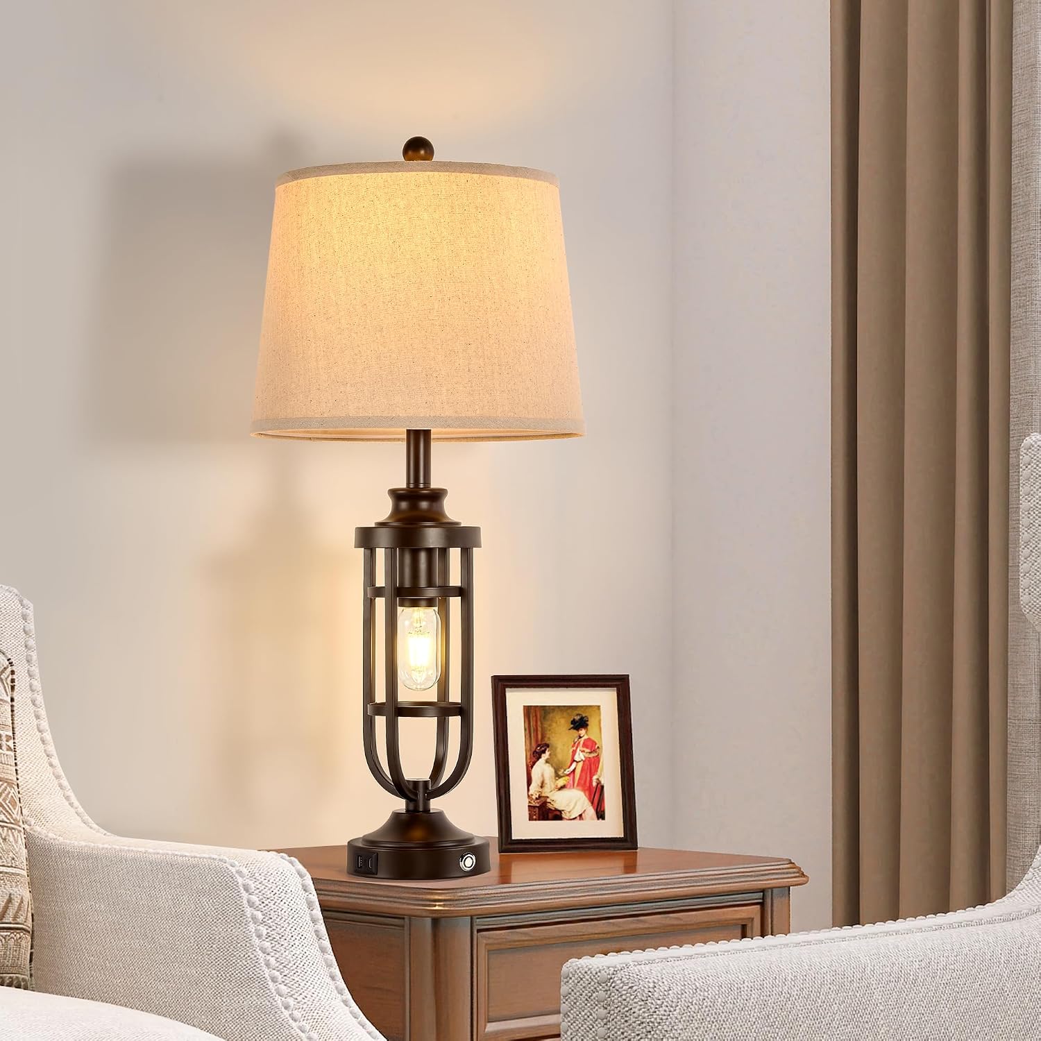 Touch USB Farmhouse Table Lamps