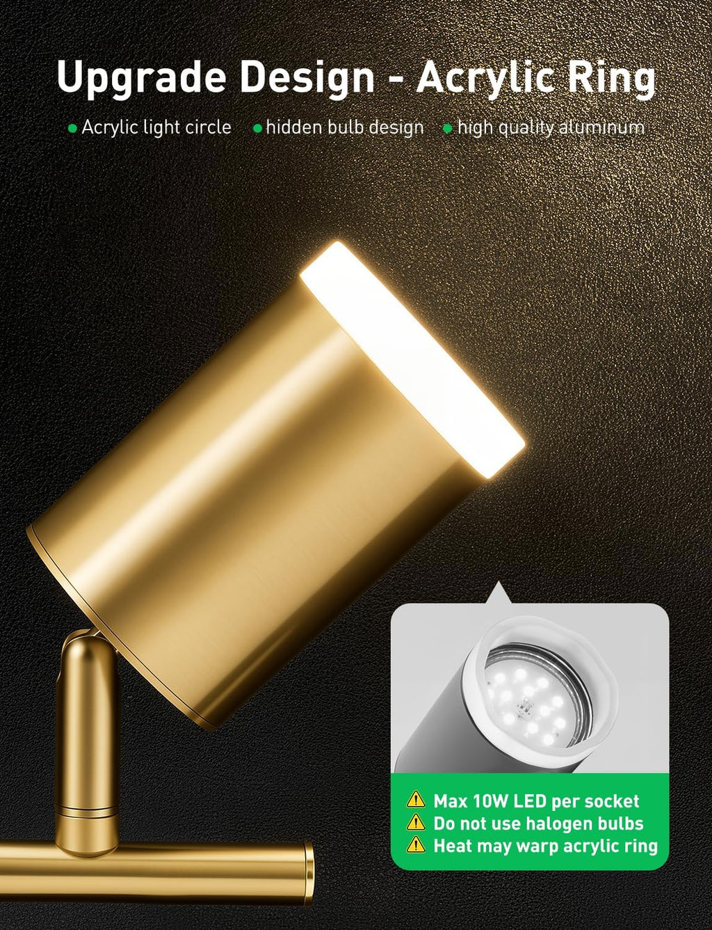 Rotatable 6-Light LED Track Kit