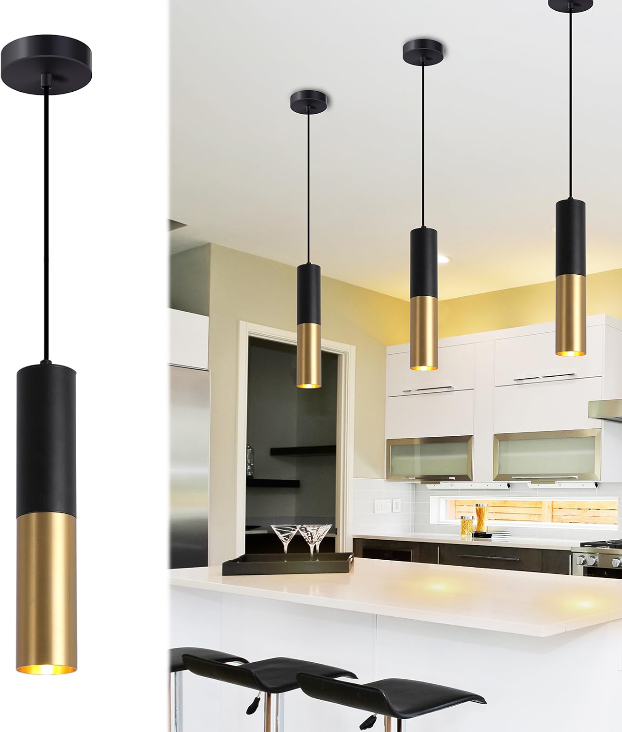 Gold Mini LED Pendant Light Set