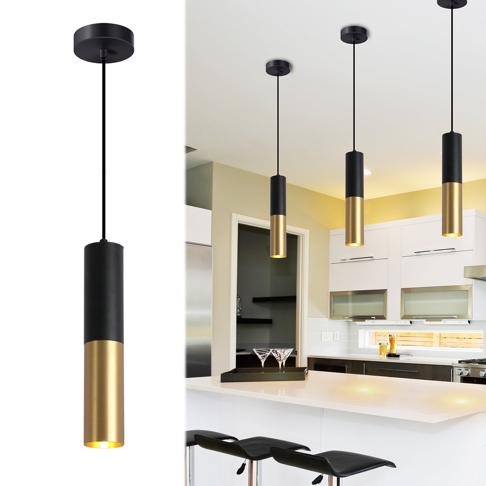 Gold Mini LED Pendant Light Set